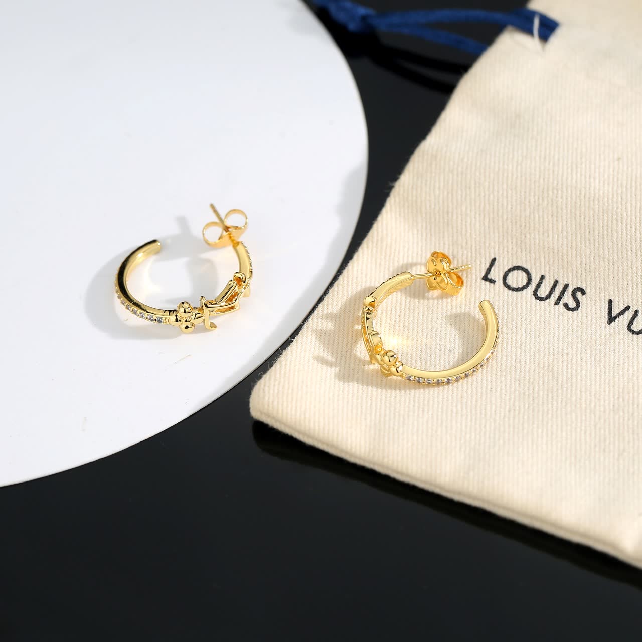 Louis Vuitton Gold Tone Earrings
